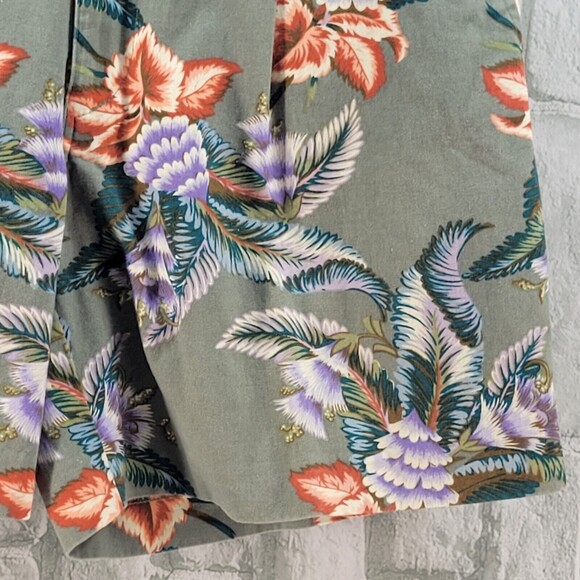 Vintage Reyn Spooner Shorts Pleated Front Hawaiian Floral Cotton Mens 34 Golf - Picture 5 of 7
